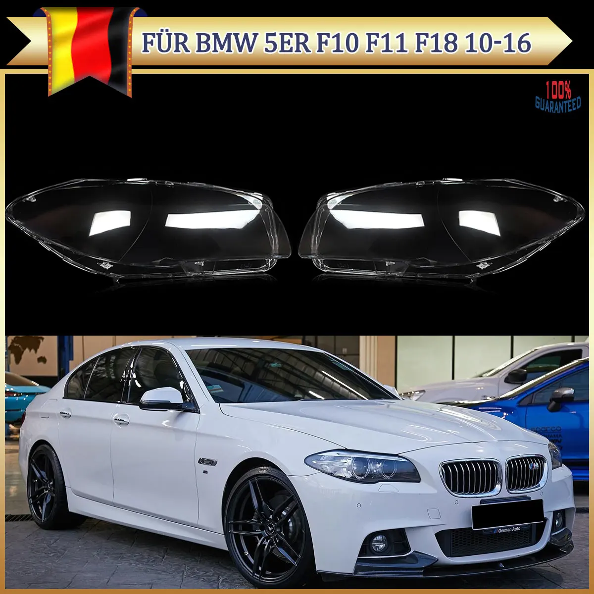 Left and Right Side Headlight Shell Headlamp Cover Replace Lens For BMW 5 Series F10 F11 F18 2010-2014 Headlight Housing