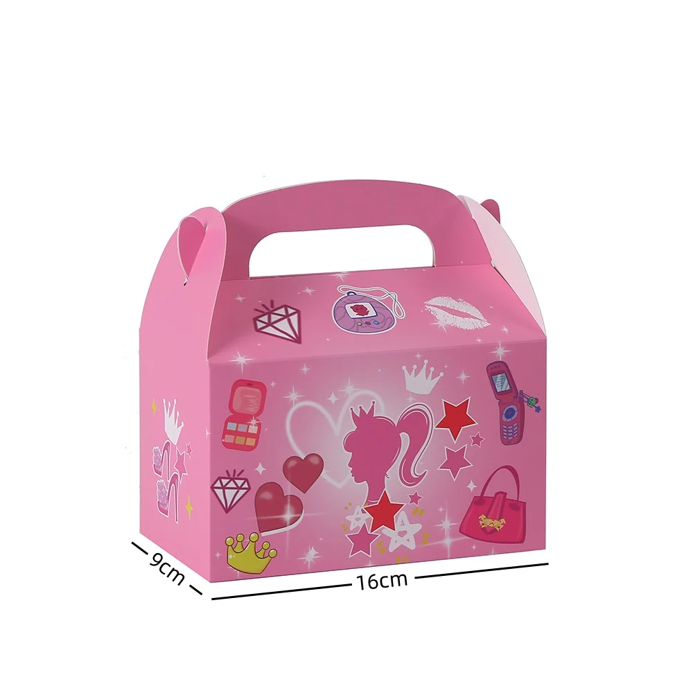 Princess pink blue gift wrapping bags, luxury designer kids party boxes, birthday candy... - SKU KPB01133 - UGI Packaging