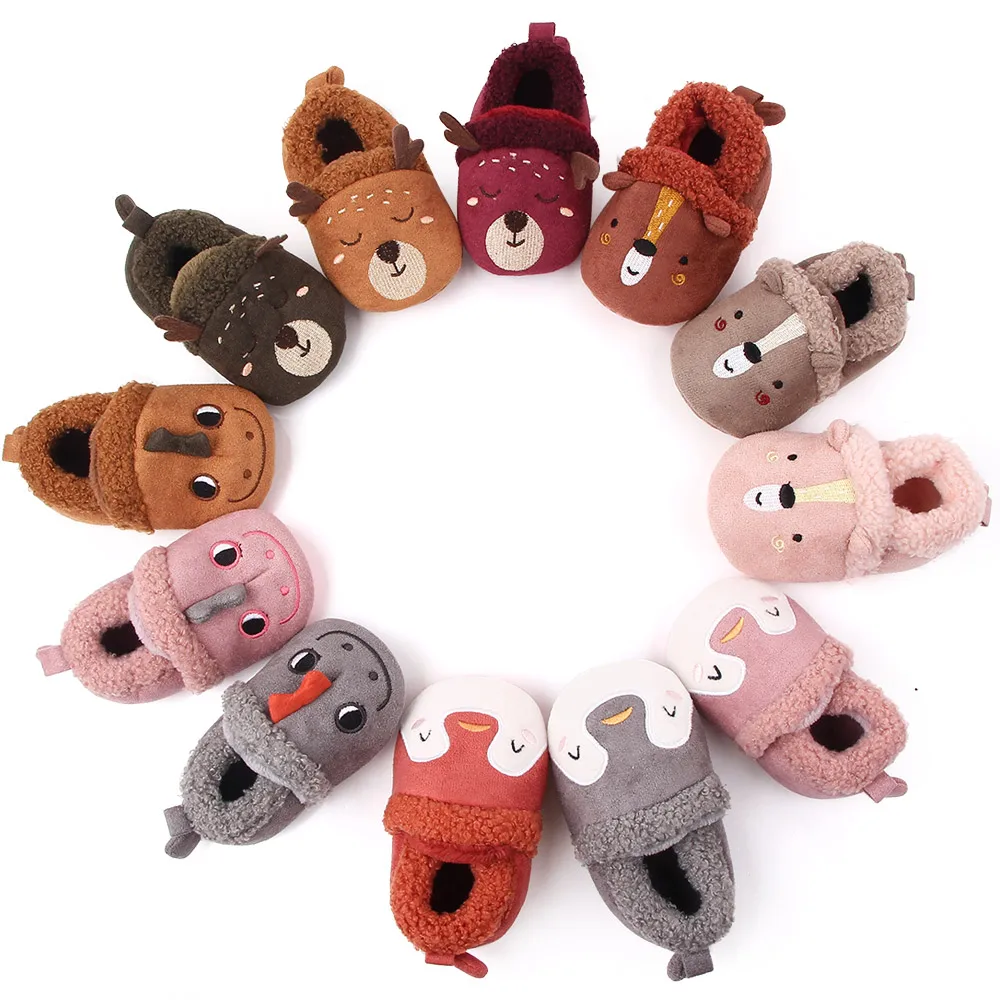 Baby Witnter Shoes Cute Animal Soft Cotton for 0-9-18 Months Newborn Toddler Prewalking Indoor Anti-slip High Quality NewFashion