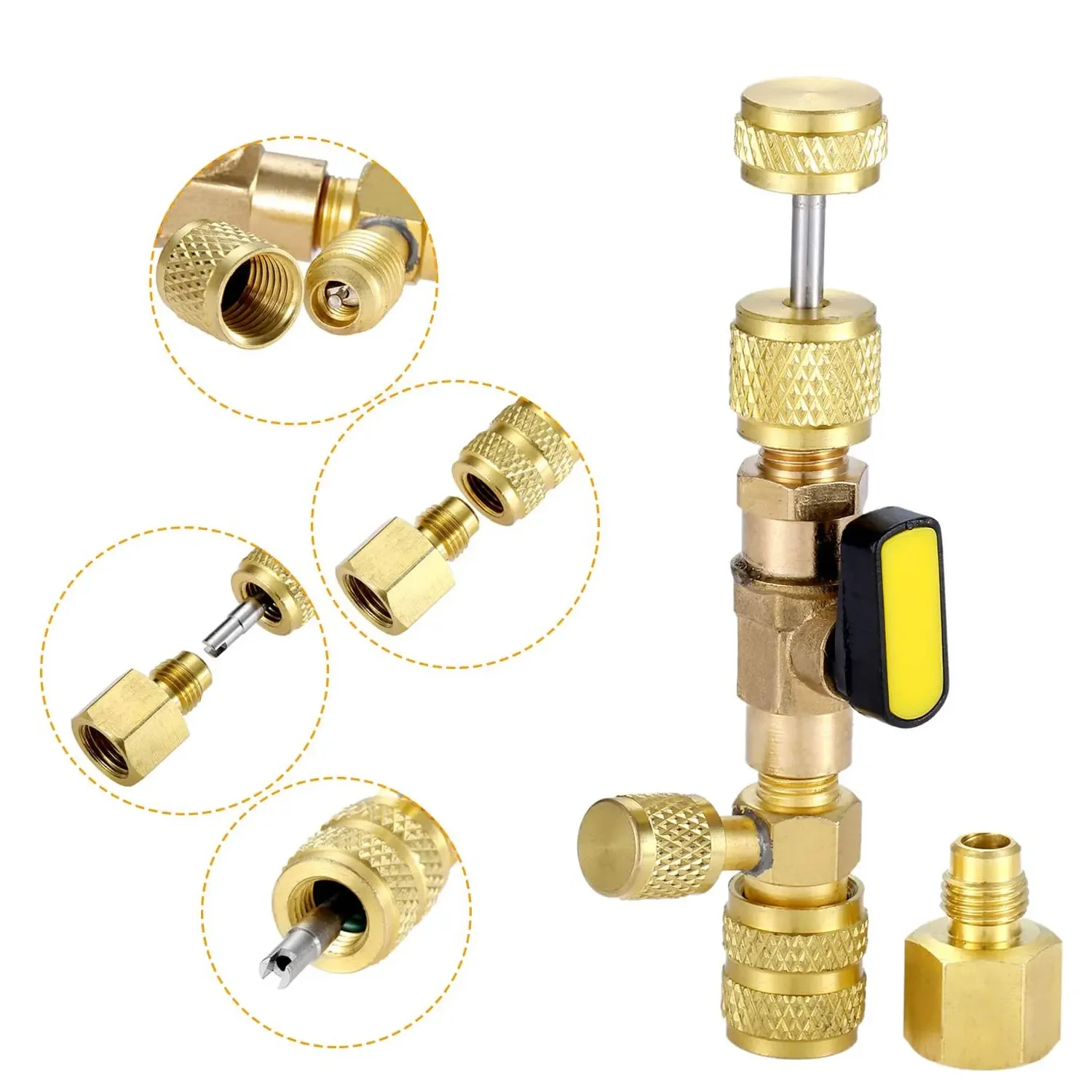 Valve Core Remover Installer Tool R410A R22 AC Schrader Valve Core Remover Dual Size 1/4