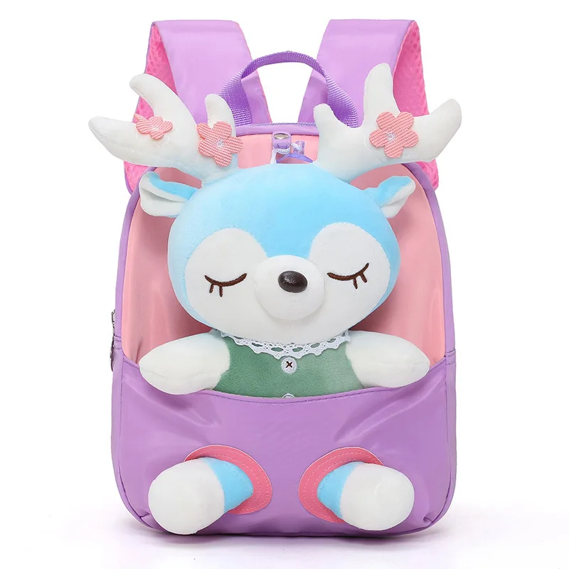 Cartoon Plush Split Elk Cute Children's Small Backpack Kindergarten Baby Girl Lightweight Fashionable Cute Backpack 5