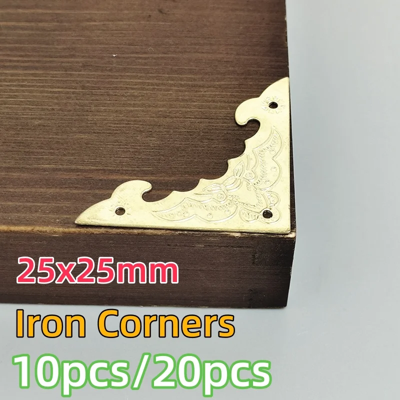 10pcs/20pcs 25x25mm Jewelry Box Corner Decoration Bracket Protector Wooden Craft Decorative Triangle Metal Plate protection