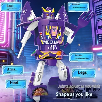 Robot Caffè Giocattolo Trasformabile per Bambini, Modello Mecha Noodle Istantaneo, Action Figure Samurai, Regalo Educativo per Ragazzi