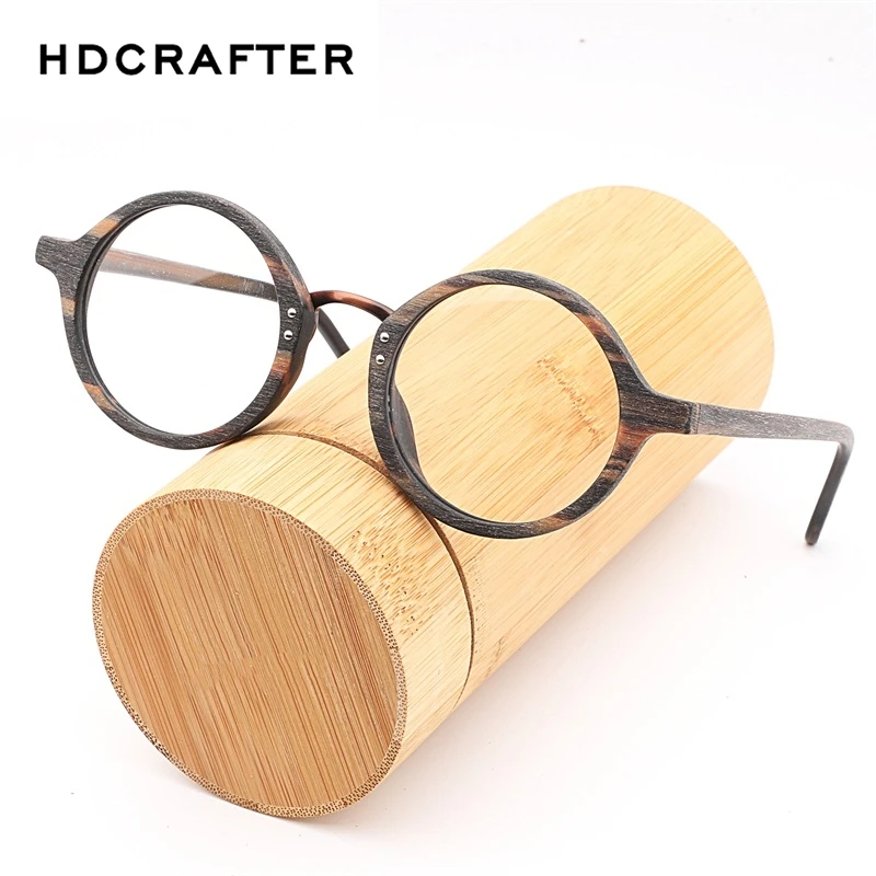 Hdcrafter hout ronde ogen bril bijziendheid frames doorzichtige lens voor vrouwen houten leesbril bril | - AliExpress