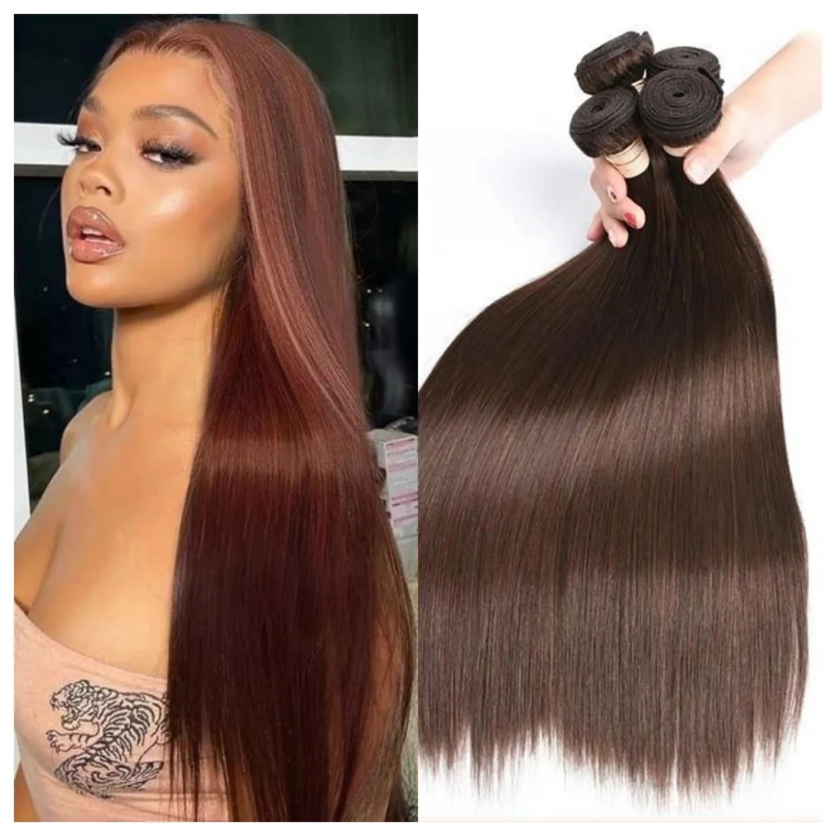 

Прямые искусственные человеческие волосы, человеческие волосы шоколадного цвета, бразильские человеческие волосы 10-40 дюймов, прямые человеческие волосы для наращивания для женщин