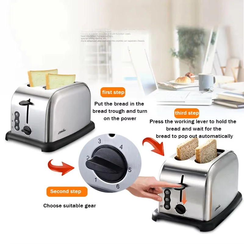 PBOBP 3-in-1 Breakfast Station, 2-Wide Slot Toaster With Adjustable Toasting Control, Non-Stick Griddle 4