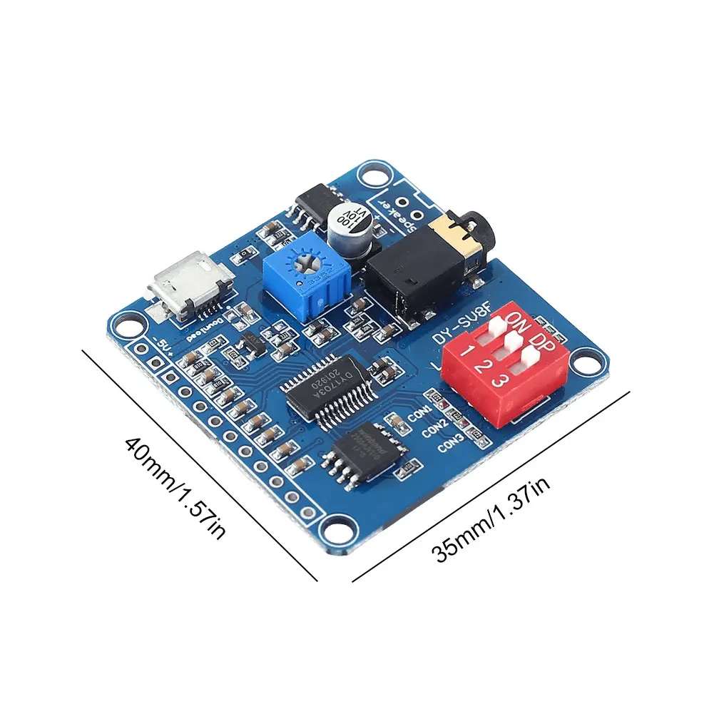 다목적 DY-SV8F 음성 사운드 재생 모듈 UART I/O 트리거 재생 64Mbits 플래시 스토리지 보드 SD/TF 카드용 5W