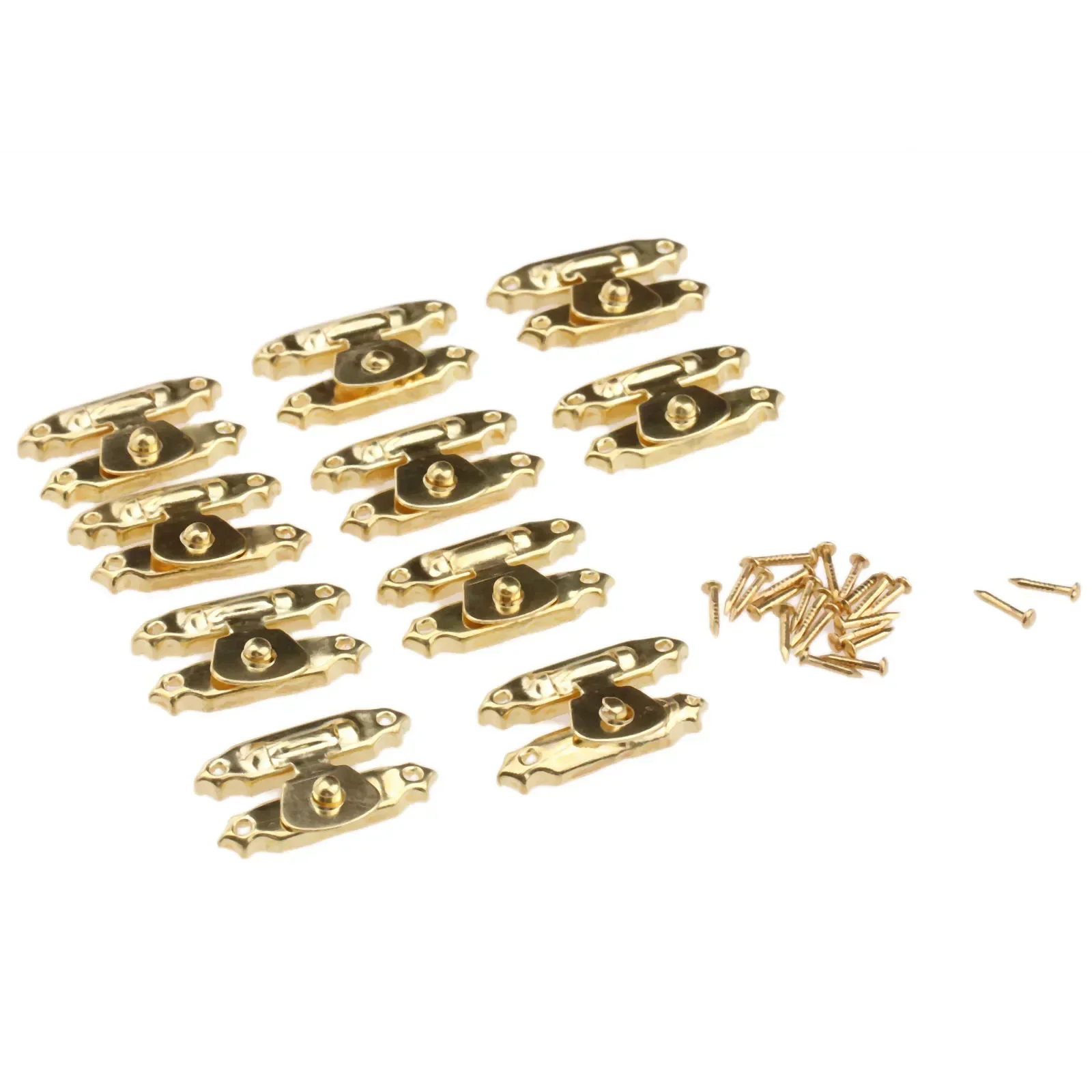 10Pcs Antique Bronze/Gold Iron Jewelry Gift Box Padlock Hasps Latch Clasp Lock Wooden Wine Box Buckle Furniture Hardware 26*15mm furniture hardware jewelry box hasps