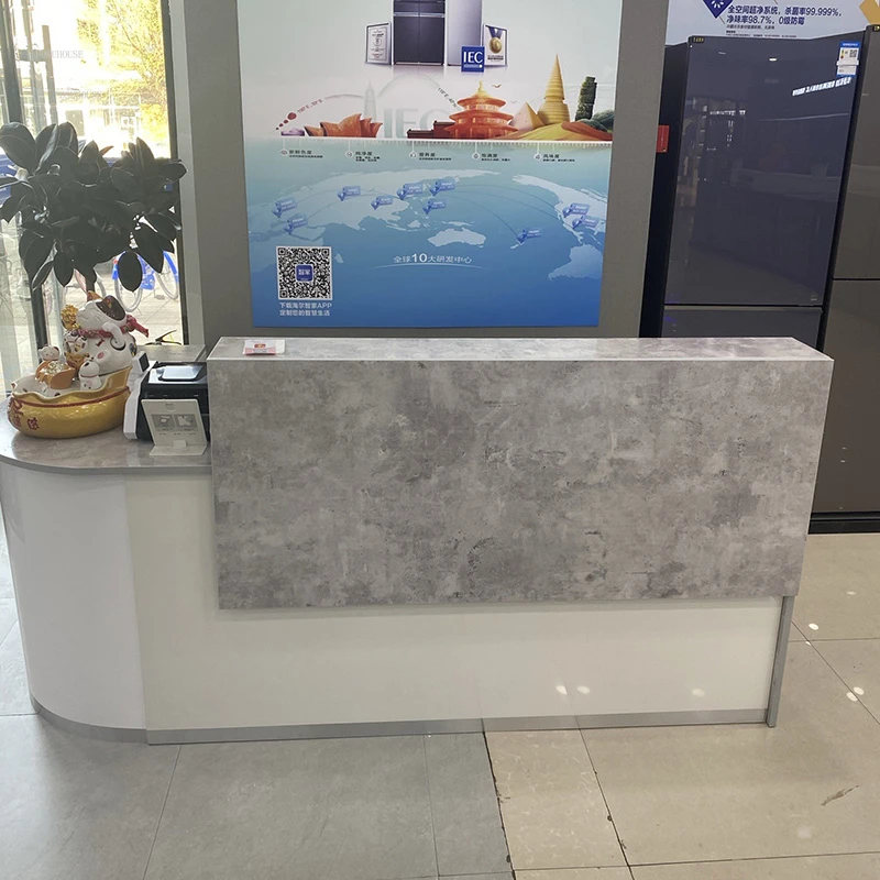 Bar Cashier Company Front Desk Reception Desks Simple Modern Arc Corner Counter Desk Clothing Store Commercial Counter Tables