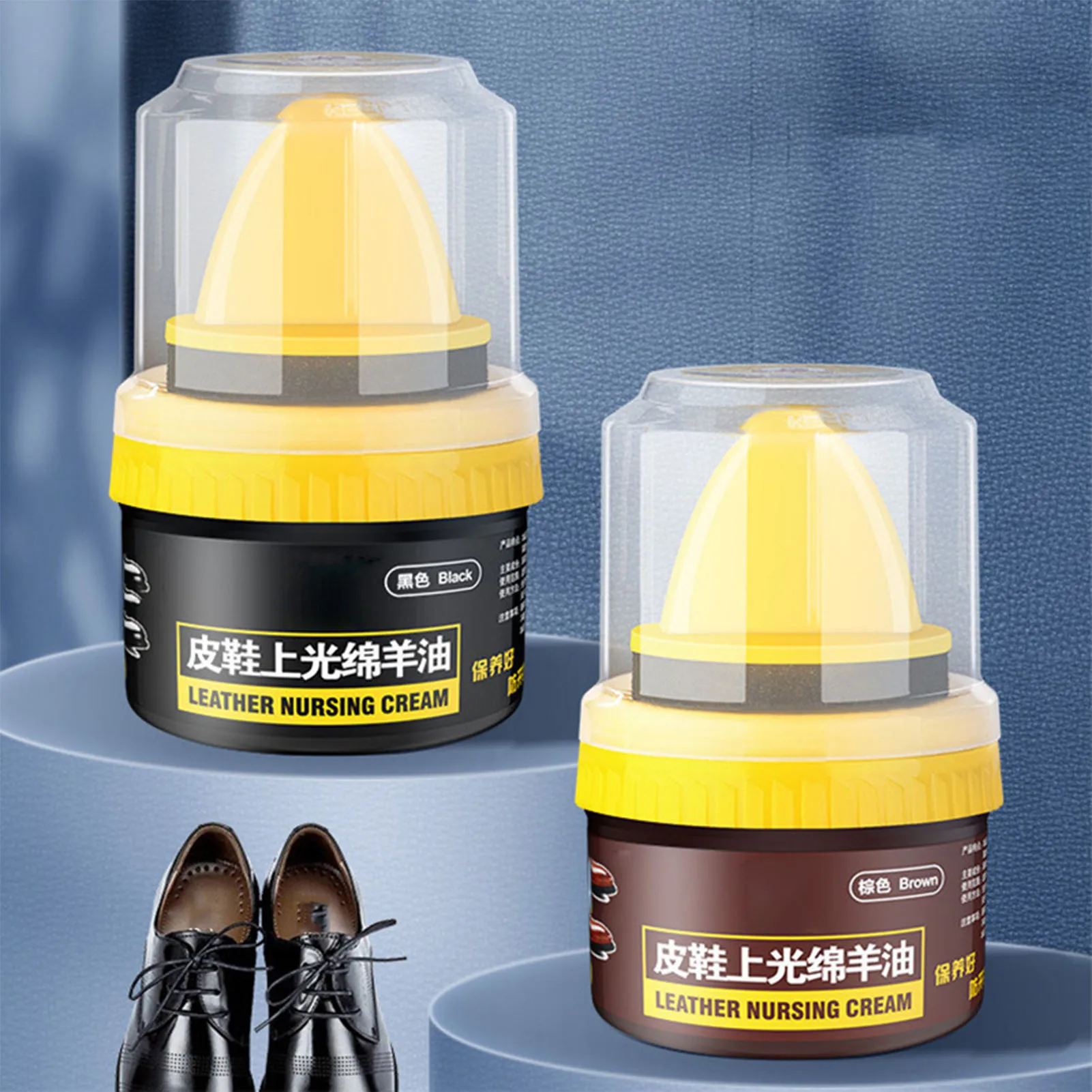 50ml Leather Shoe Brush Polish Brush Shoe Maintenance Brightening Cleaning Duster Sponge Wipe Colorless/Black/Brown