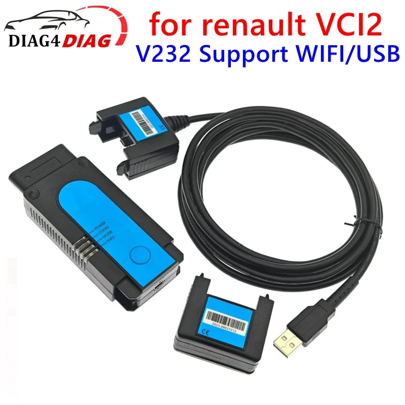 

Новейший V232 многоязычный для Renault VCI2 Can Clip поддержка WIFI и USB для диагностического инструмента