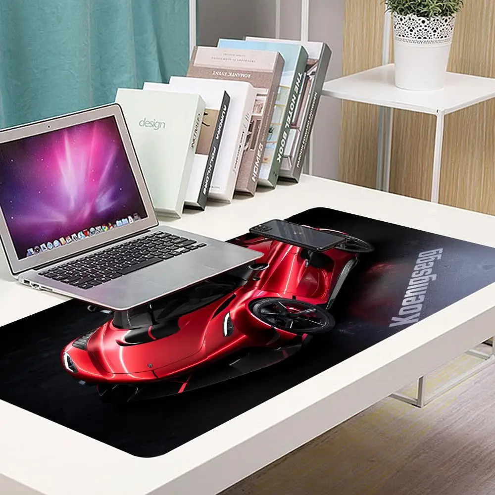 Koenigsegg Aesthetic Luxury Mouse Pad Large Anime Desk Mat Luxury Desktop Cartoon Gaming Gamer Keyboard Office Computer Cushion