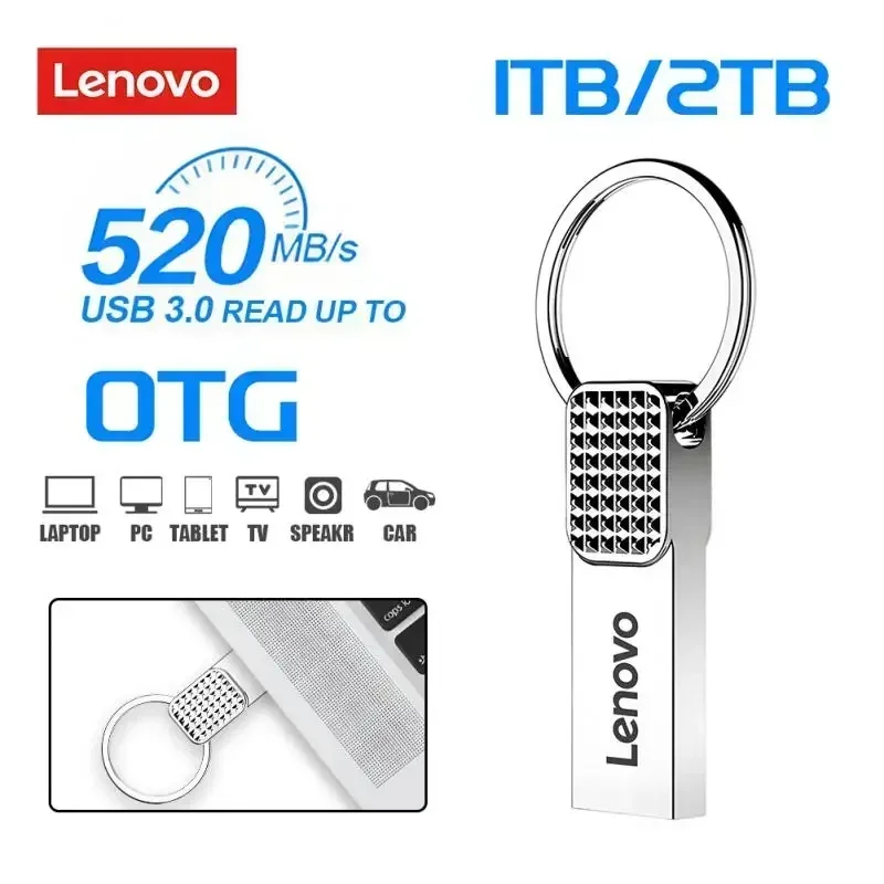 thumbnail image 4 of Unidad flash USB 3.0 original Lenovo de 2 TB, unidad de memoria de metal de 1 TB y 512 GB, unidad flash de alta velocidad, unidad de almacenamiento en U para PC, 4 of 5
