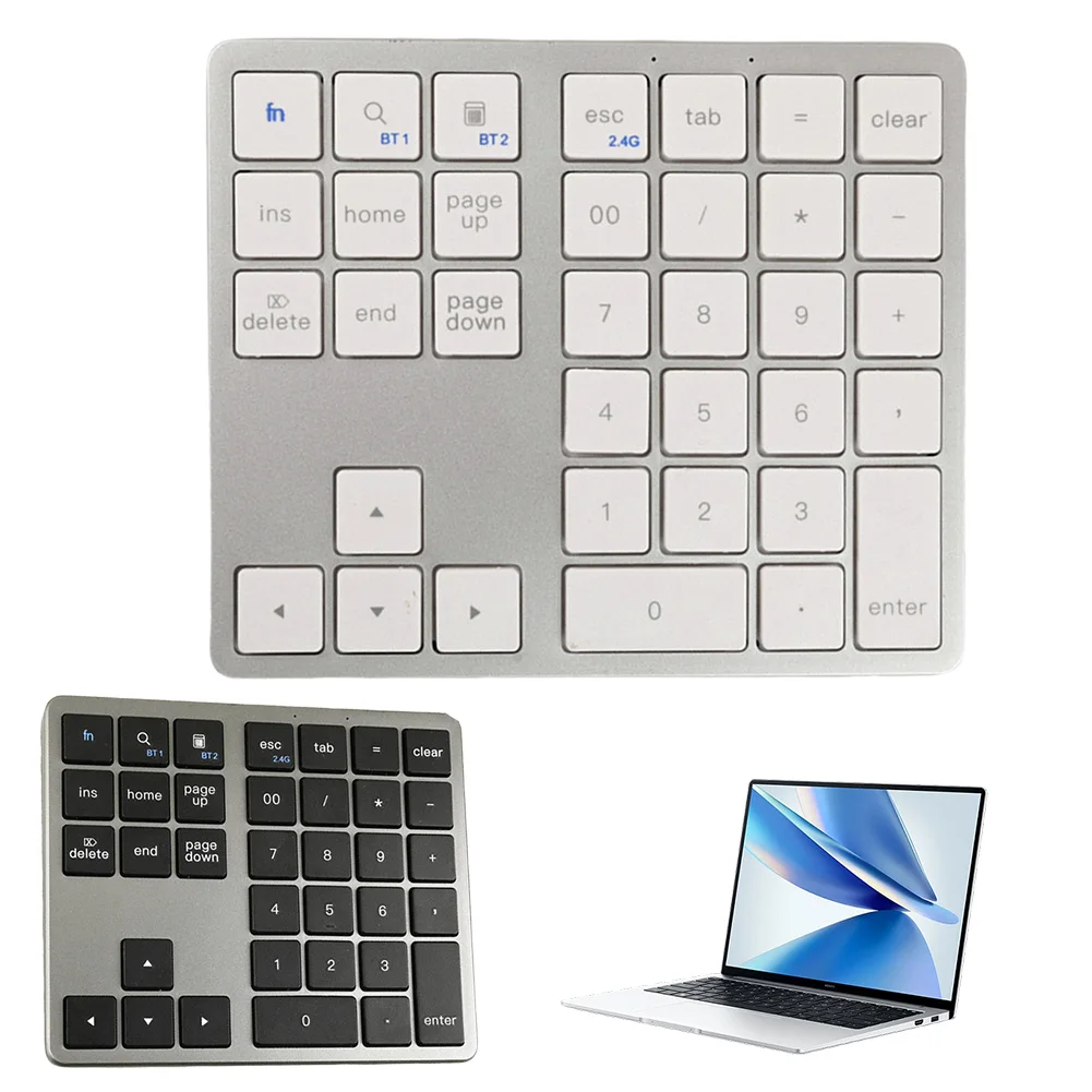 블루투스 호환 숫자 패드, USB 충전식, 35 키 숫자 키패드, 초박형 숫자 패드 키보드, 안드로이드 IOS 윈도우용, 2.4G