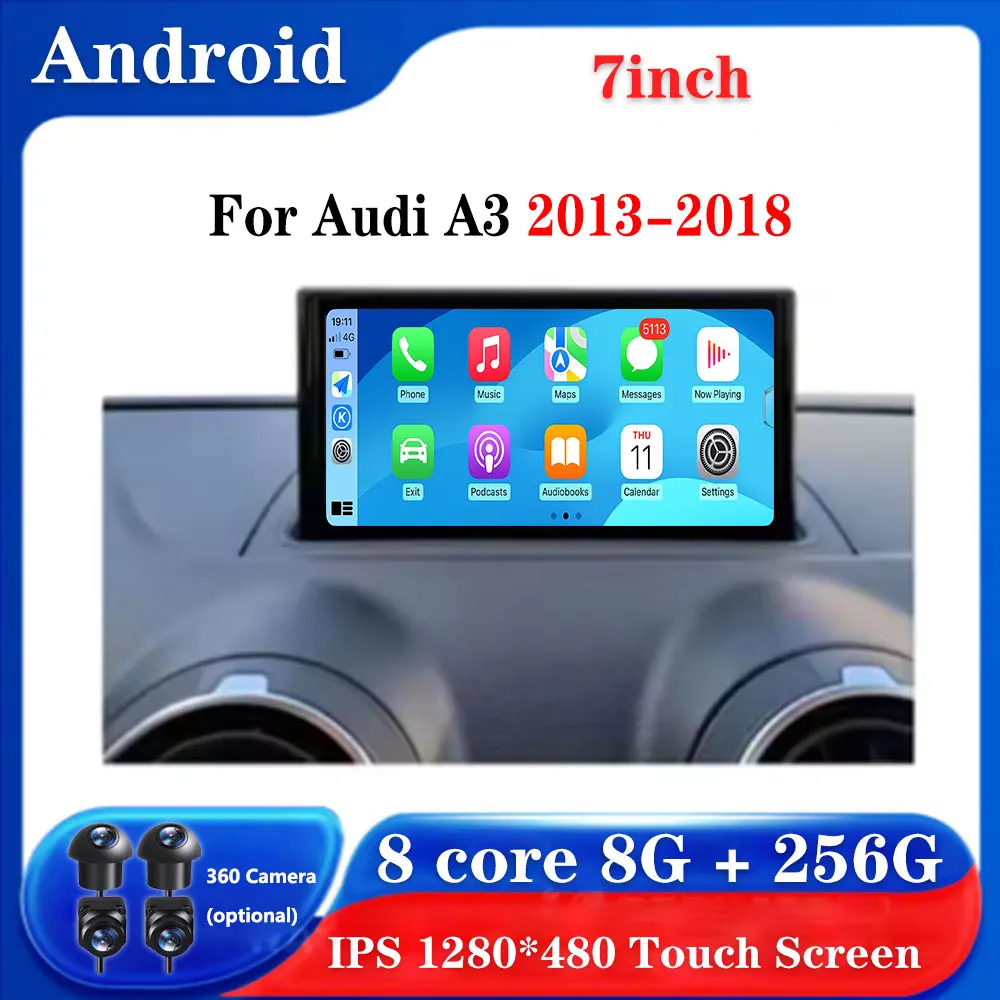7 Inch For Audi A3 2013-2018 Android 15 Touch Screen Car
