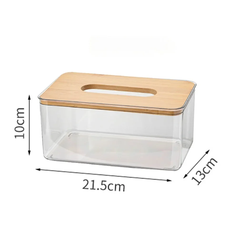 Tissue Clear Box Napkin Household Transparent Rectangular Table Tissue Wooden Modern Desktop Creative Box Holder tissue box wet tissue storage box tissue storage box
