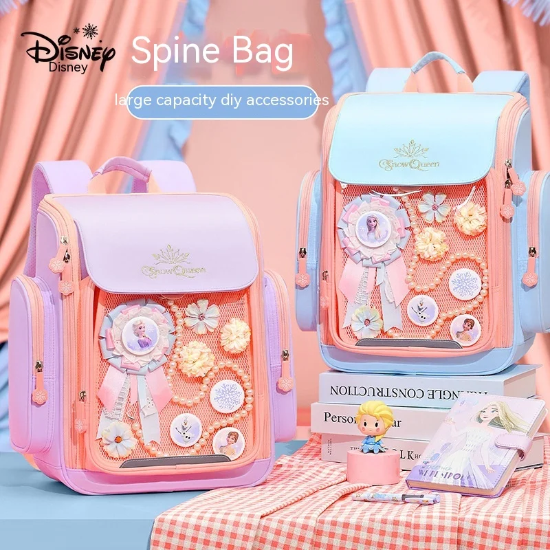 

Disney Female Students 2023 New Children's Backpacks Girls' First-grade Schoolbags Protective Case Backpacks Christmas Gifts