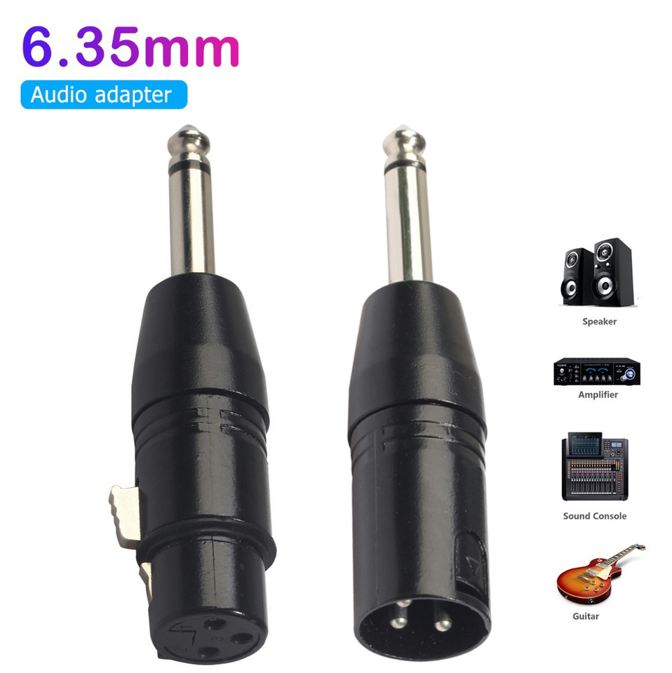 3Pin XLR Female to 1/4 inch 6.35mm Male Mono Audio Adapter for Electric Guitar