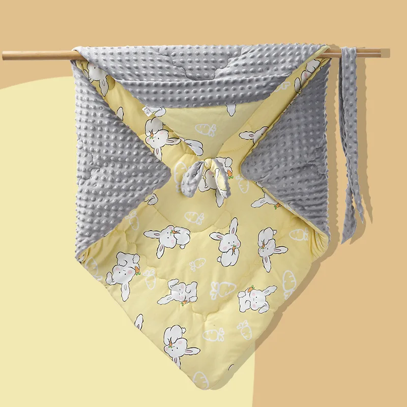 Spring and Summer Baby Beanie Velvet Wrapping Newborn Four Seasons Anti-startle Hug Quilt Wrapping Baby Quilt Beanie Blanket