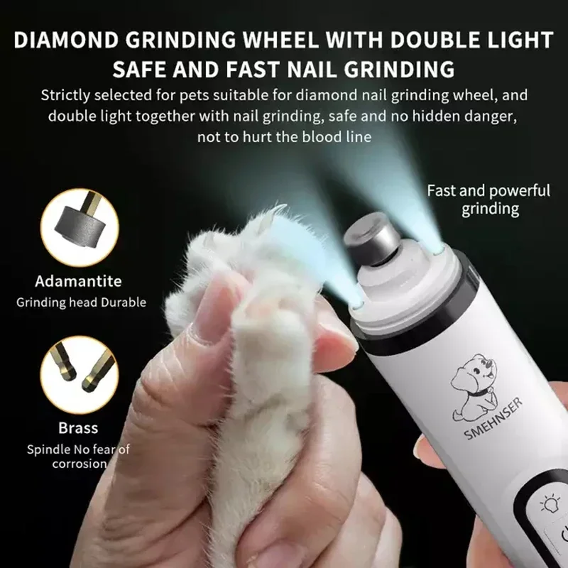 USB Rechargeable Pet Nail Grinder Nail Cutter LCD Screen Grooming Trimmer Electric LED Light Cat Pet Dogs Clippers Paws pet nail grinder