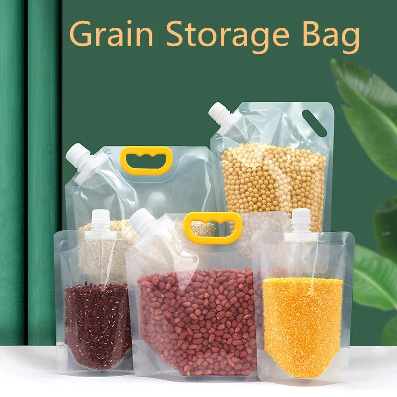 Grains Storage Packaging Bag Rice Dispenser Insect Proof Food Storage Sealed Bag Bean Container Kitchen Organizer with Nozzle 3