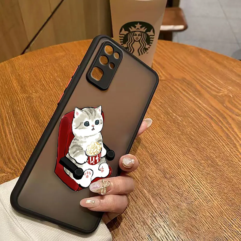 thumbnail image 1 of Matte Case for HONOR 70 50 30S 30 20 8X 9A 9X PLAY 4T X7 X9 X10 5G V40 Case Funda Coque Capa Shell Cute Cat Cartoon Illustration, 1 of 5
