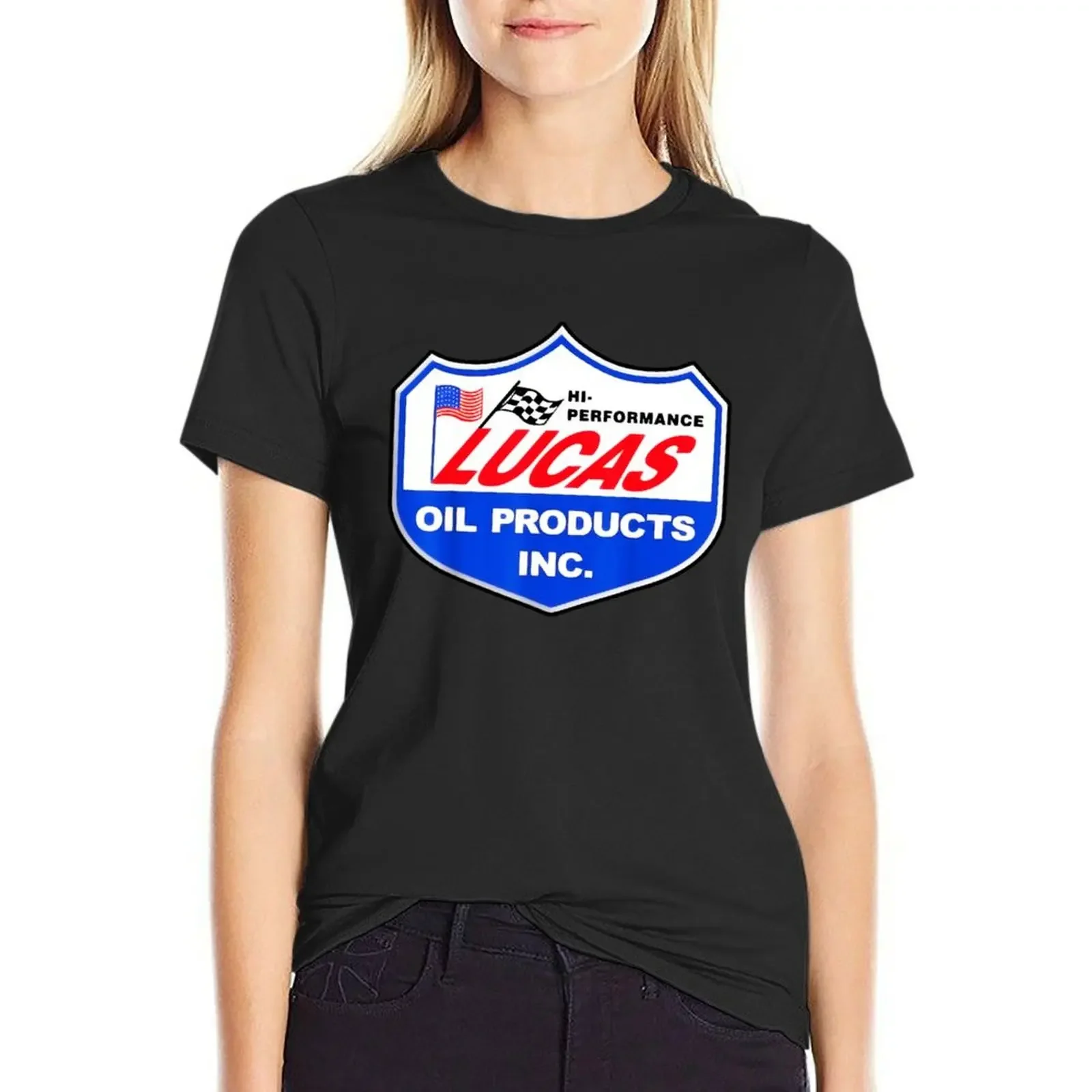 Lucas Oil Racing T-Shirt Summer Top Cute Tops Abito T-Shirt Bianco Per Donna Sexy