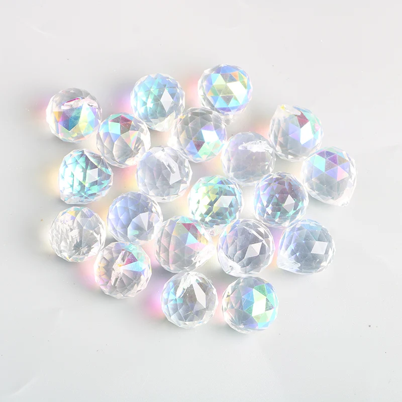 Clear Faceted Crystal Ball Glass Suncatcher Prisms Pendant Lamp Chandelier Parts Fengshui Lighting Accessories 20/30/40mm 10pcs crystal sun catcher chandelier crystal drops crystal beads