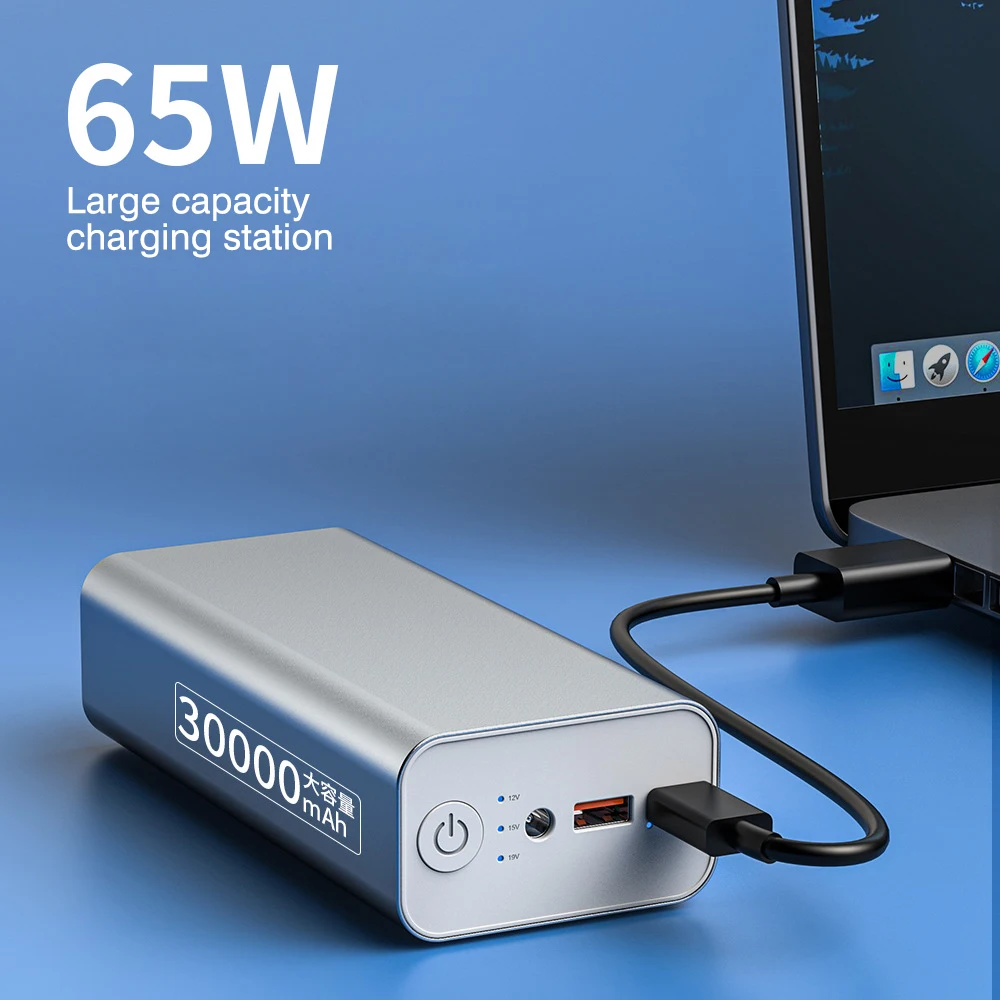 Powerbank DC 12V 19V Output 30000Mah 65W Type Usb C Pd Fast Charging