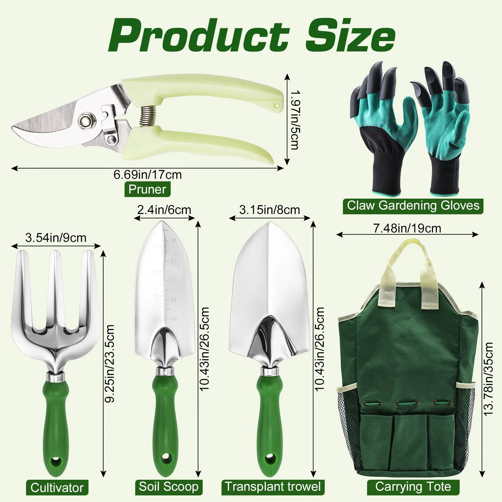 Gardening Tools Set Including Garden Shear Claw Gardening Gloves Cultivator Transplant Trowel Soil Scoop Planting Tools - 2