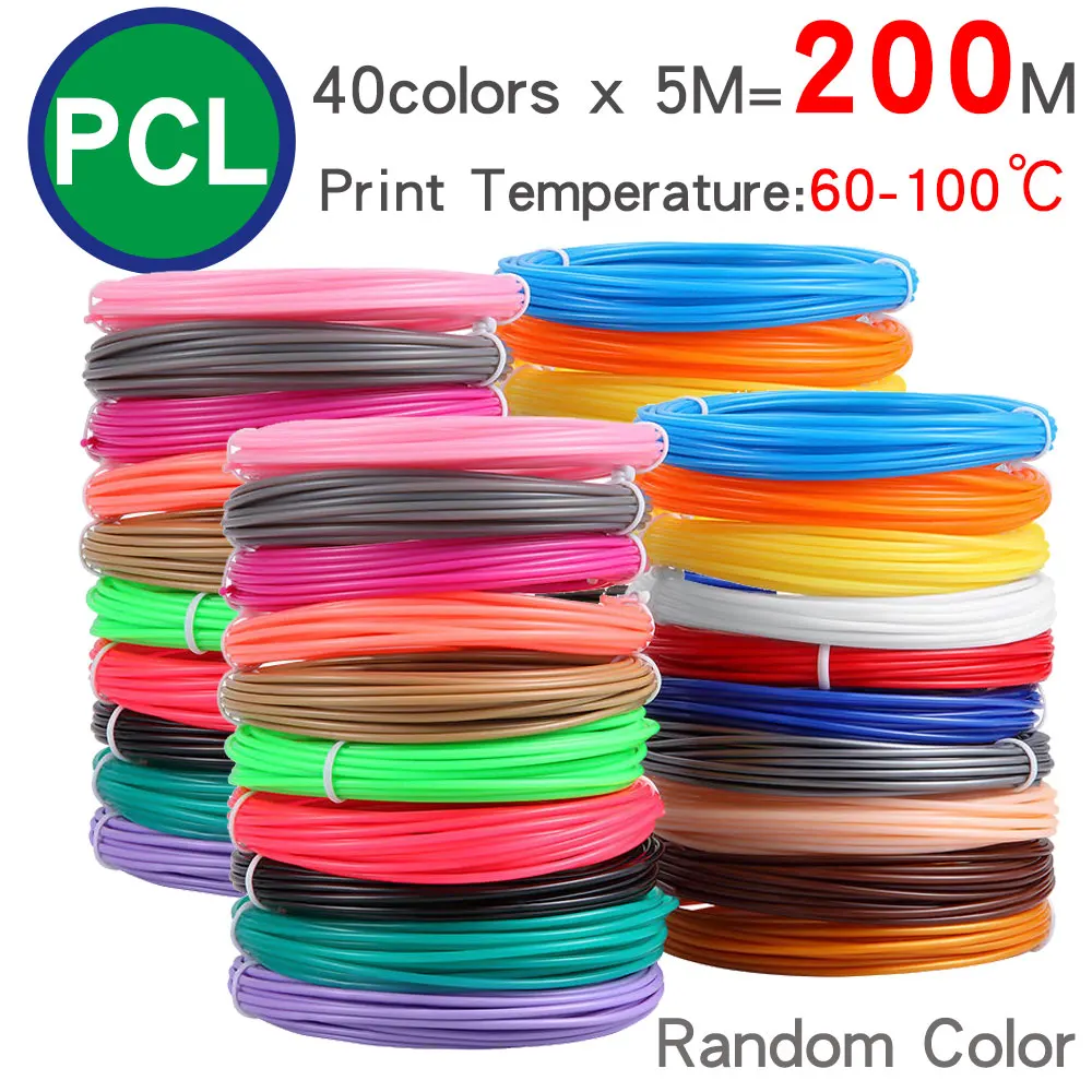 Filamento de Caneta de Baixa Temperatura Pcl Infantil Adequado para Baixa Temperatura Cores Brilhantes Inodoro e sem Fumaça 175 mm