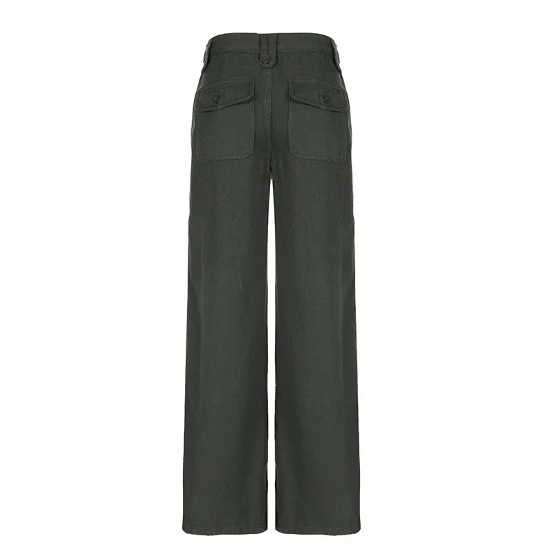 Grunge Fashion Cargo Pants Streetwear Y2K Women Vintage Pockets Sweatpants Boyfriend Style Wide Leg Trousers Korean
