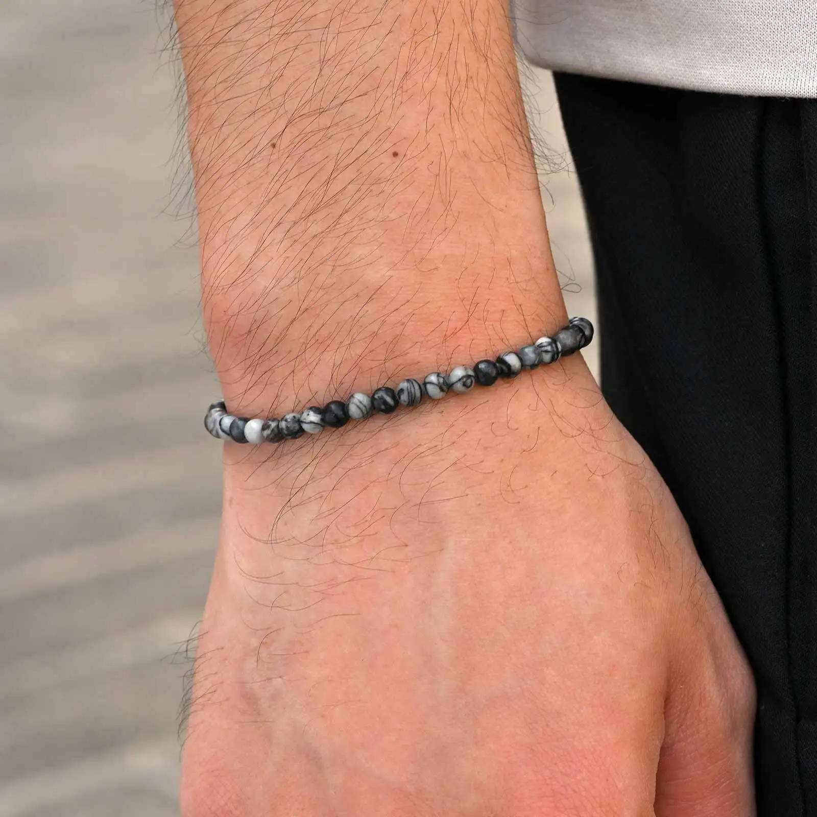 3pcs Men's Cross Beaded Bracelet,Punk Stainless Steel Chain Bracelet,Vintage Trendy Jewelry Gift for Him Boys