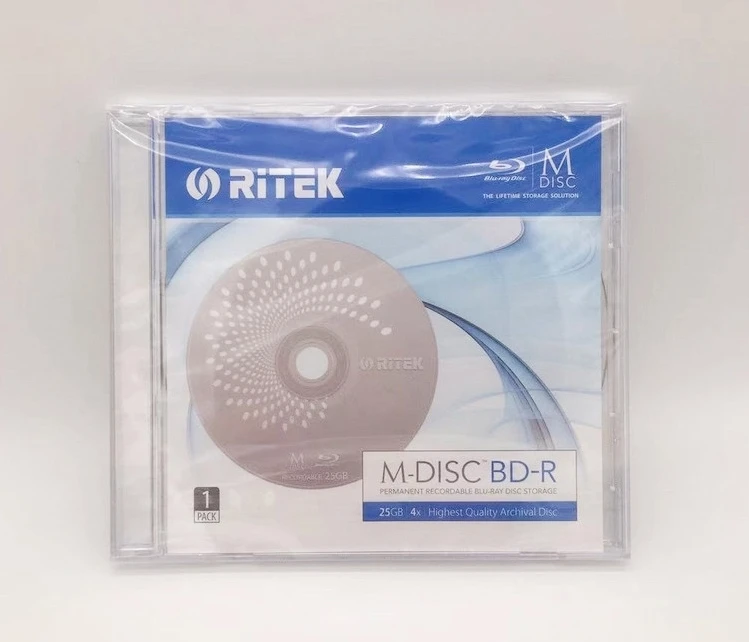 5 Pz M-Disc Mdisk Bd-R 25Gb 4X Disco Blu-Ray Registrabile Permanente Disco Di Archiviazione A Vita