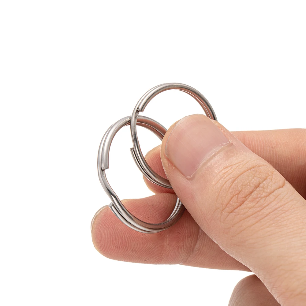 50pcs/Lot Stainless Steel 6-28mm Round Split Ring Key Chains