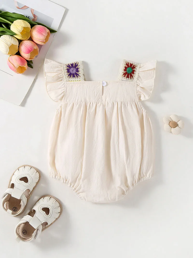 Cute Baby Girls One Piece Bodysuit Spring Floral