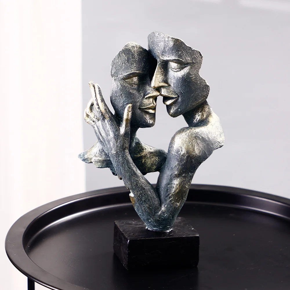 Statue nordique rétro en résine pour Couple, décoration de maison,  Figurines, Sculpture de visage, romantique, pour salon, Art, ornements -  AliExpress