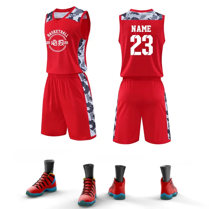 Personalized Adult Digital Print Basketball Jersey Polyester Mesh Summer Breathable Basketball Uniform Set For Men LQ2056