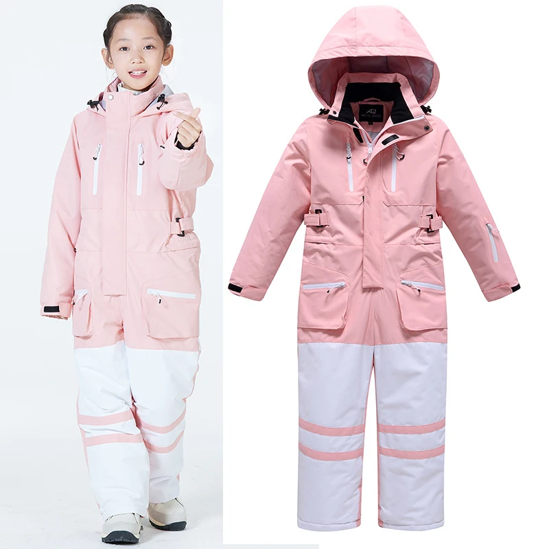 

Winter Girls Snowboard One Piece Suits Waterproof Boy Snowsuit Sport Children Ski Jumpsuit Outdoor Kids Overall Mountain Clothes