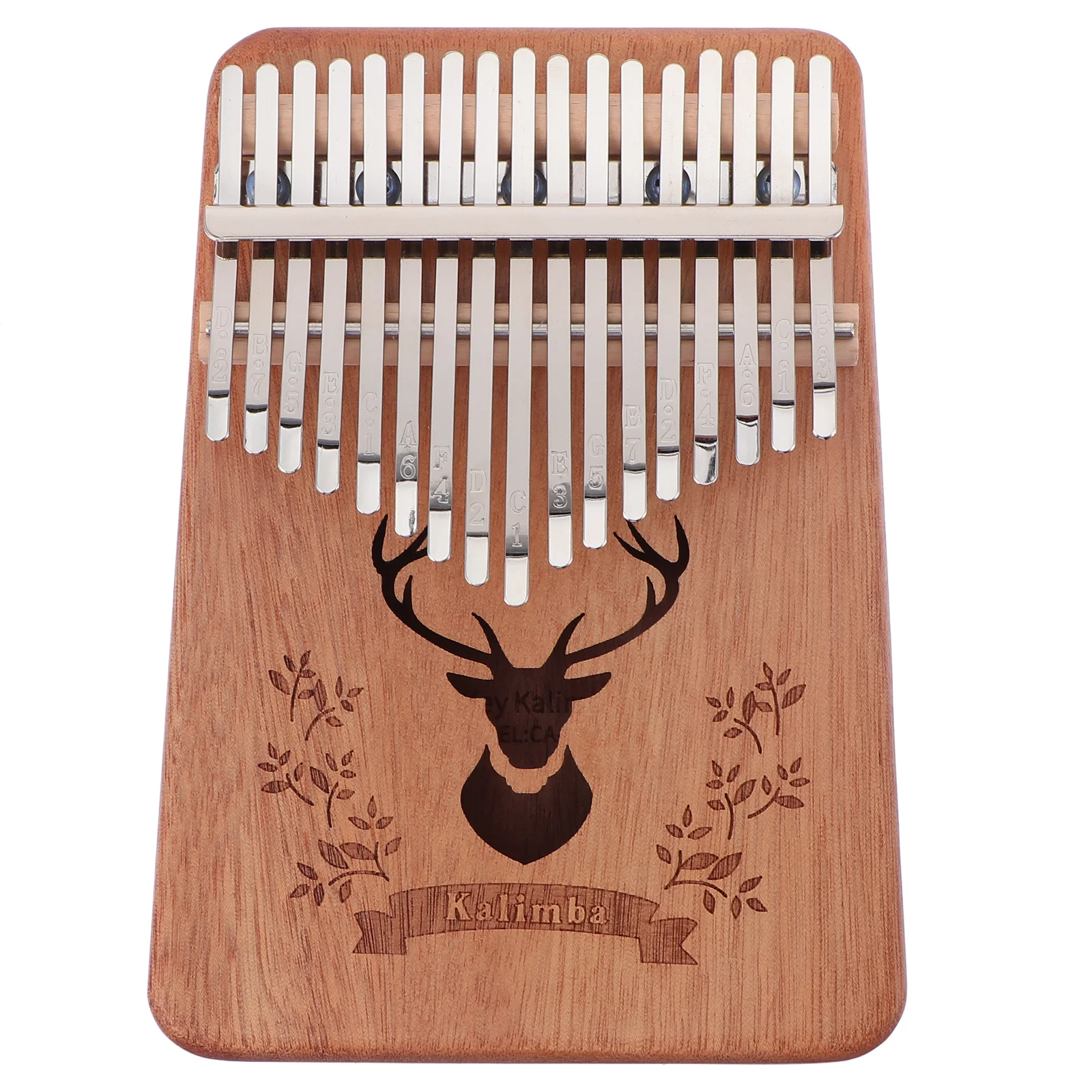 

17 Keys Tone Thumb Piano Wood Finger for Kids Solid Kalimba Portable Musical Instrument Embossed