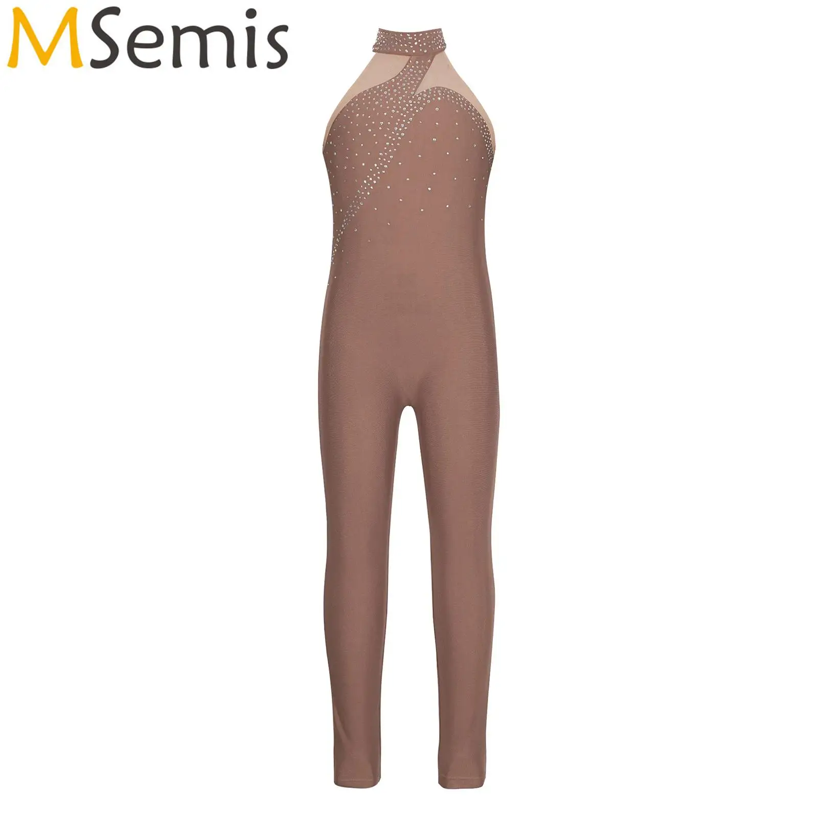 

Kids Girls Rhythmic Gymnastics Ballet Jumpsuit for Ballet Dancing Dancewear Skating Unitards Shiny Rhinestone Ballet Dancewear