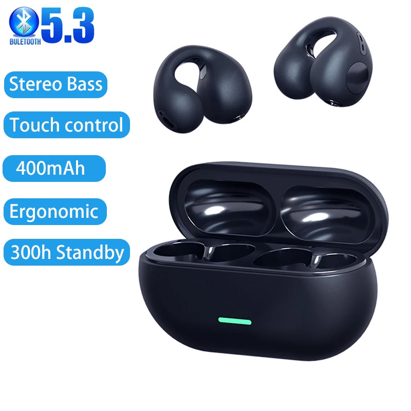 T75 Ear Clip Bluetooth Headphones Bone Conduction Earphone Wireless