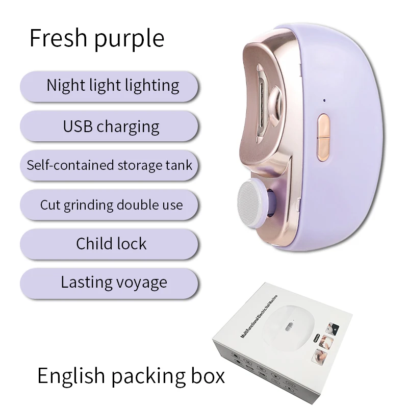 Automatic Electric Nail Clipper With Light Grinding & Polishing For Baby Adult And Seniors Child Lock Function