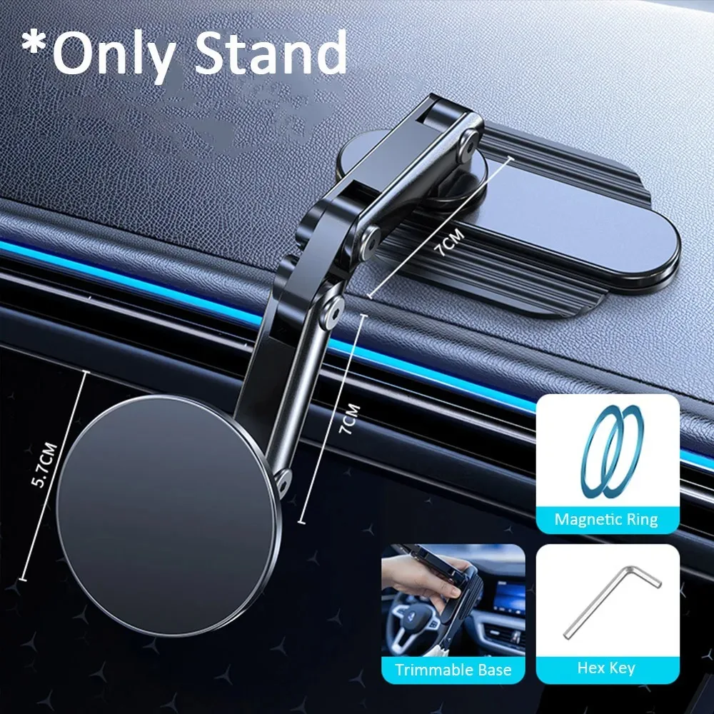 마그네틱 무선 차량용 충전기 스탠드 (MagSafe 호환 휴대폰 360) °   접이식 대시보드 마운트, 아이폰 운전 중 사용 가능, 각도 조절 가능