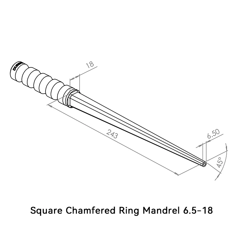 듀스톤 경화 사각 모따기 링 맨드렐 (보석용, 표시 없음) 6.5-18mm 사각 링 제작용