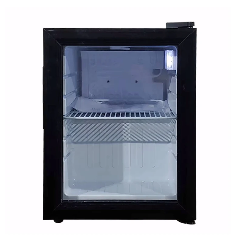Vanace SC 21L Compact Refrigerator LED Light Glass Door Energy Drink Chocolate Cooler Compressor Mini Fridge