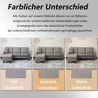 Г-образный угловой диван с шезлонгом 3-местный диван, 166 х 118 х 77 см, дышащее хлопковое белье для гостиной, квартир и — изображение 2