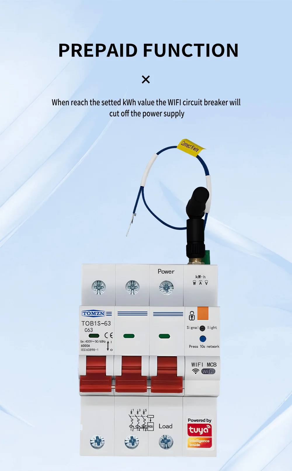 Three Phase 3P+N WIFI Smart Circuit Breaker TUYA Smartlife RS485 Modbus Lock Din