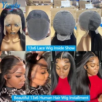 28 30 Pouces Perruques Cheveux Humains YOCYTU 13X6 lisse Perruque Peruvian Haut Qualité Pour Femme HD Transparent Lace Front Wigs Human Hair Perruque Cheveux Humains Livraison 3 Jours France 4