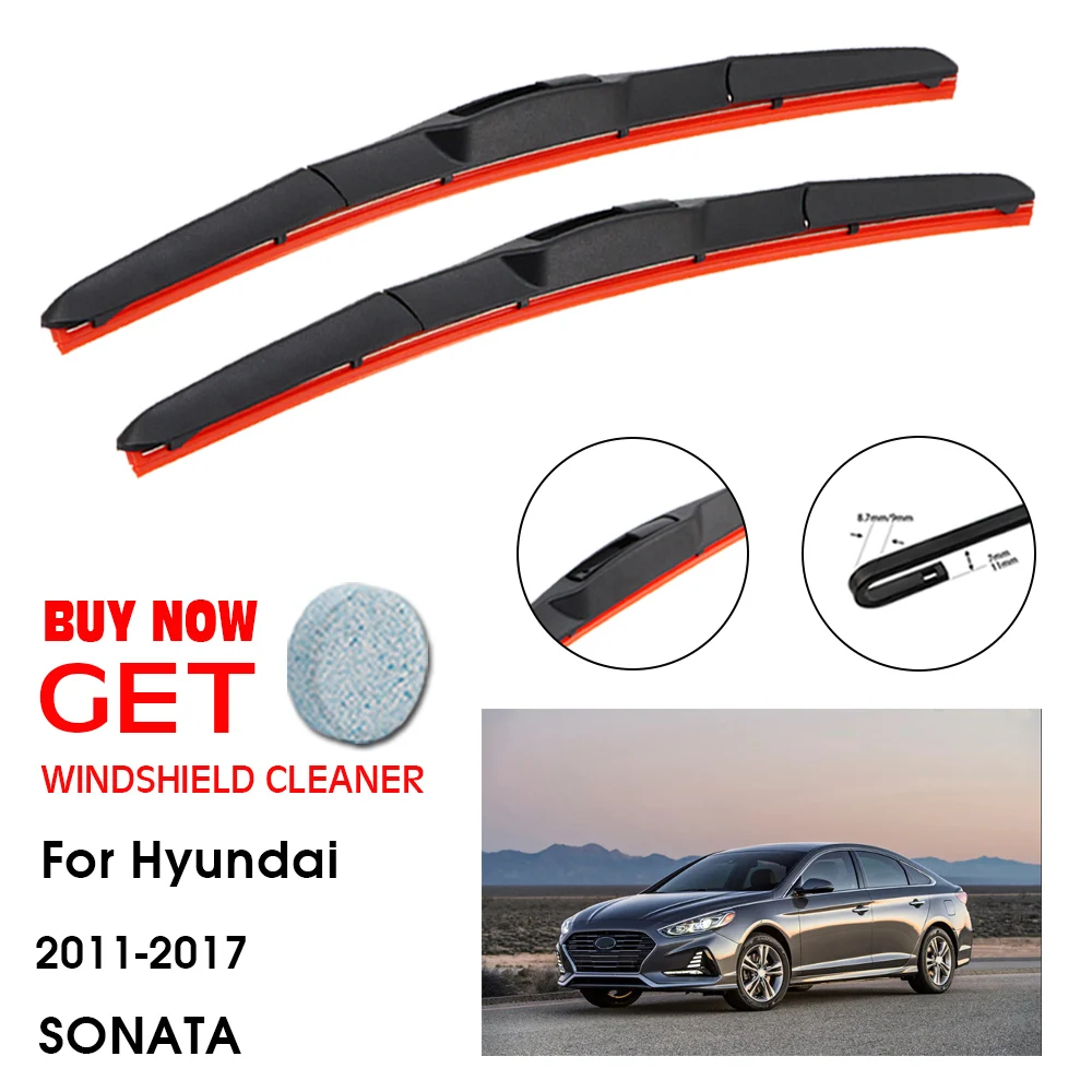 

Car Wiper For Hyundai SONATA 26"+18" 2011-2017 Front Window Washer Windscreen Windshield Silica Gel Wiper Blades Accessorie